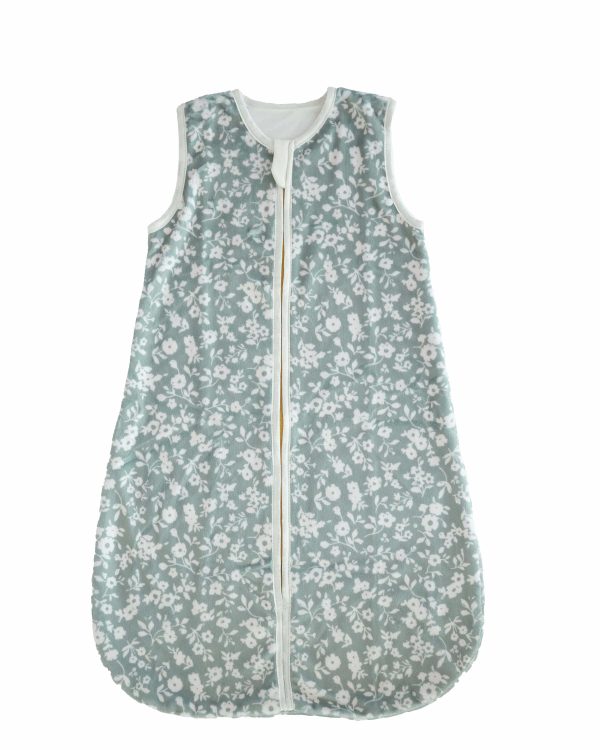 Dainty Floral Sage Wearable Minky Blanket