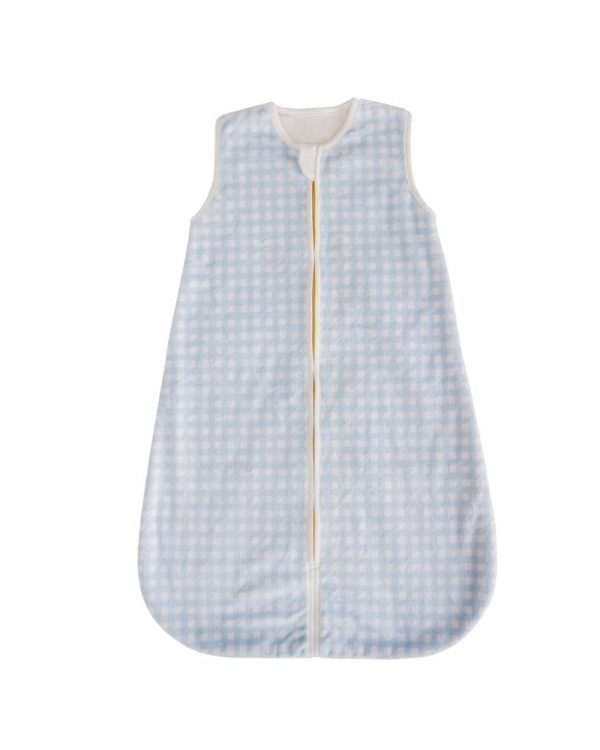 Dusty Blue Gingham Wearable Minky Blanket