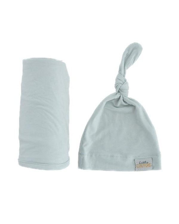 Swaddle and Hat - Icy Blue