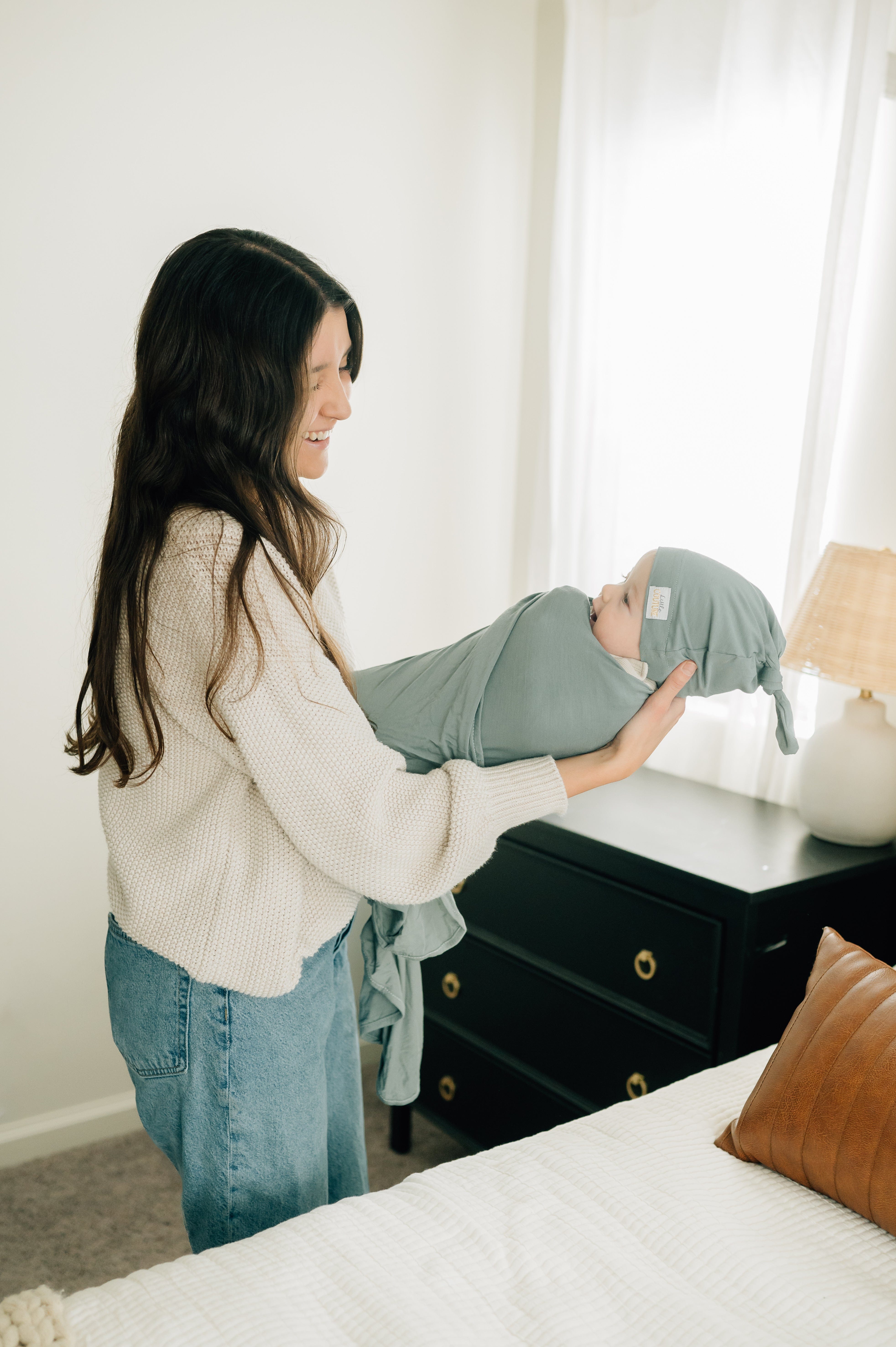 Swaddle and Hat - Mist - Image 6