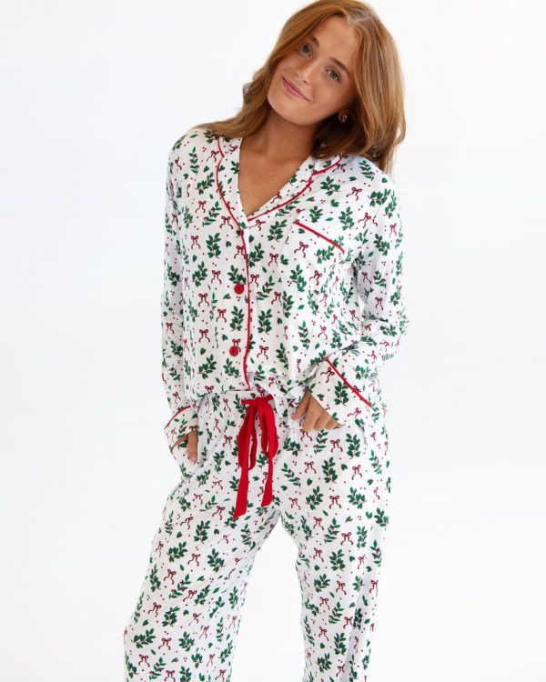 Middle of the Night Button Up - Holiday Bow