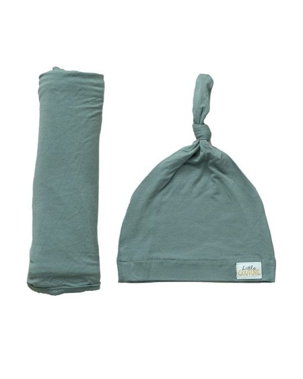 Swaddle and Hat - Mist