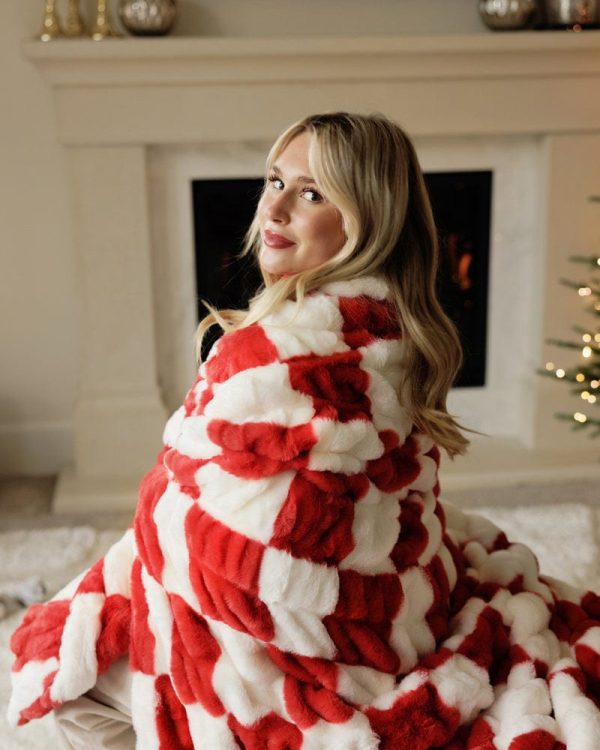 Hugs Check Red Blanket